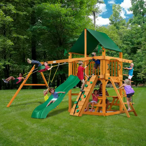 An In Depth Review of Gorilla Playsets: Are They Worth It? 4 Chateau w Vinyl and Sunbrella Roof