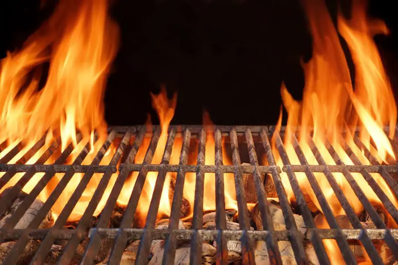 Canva Charcoal grill with giant flames