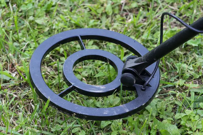 Canva Metal detecting in the field