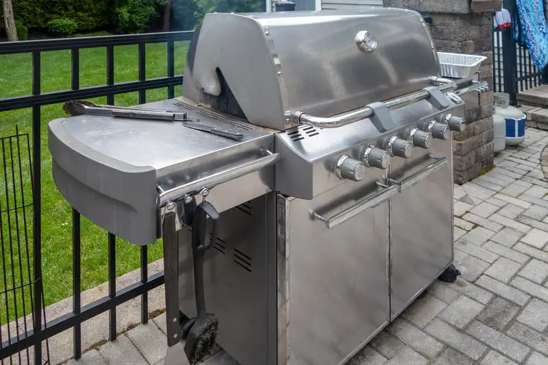 How to Clean a Gas Grill Step by Step 5 Canva home deck summer a propane gas grill close top Barbecueing some fresh meats